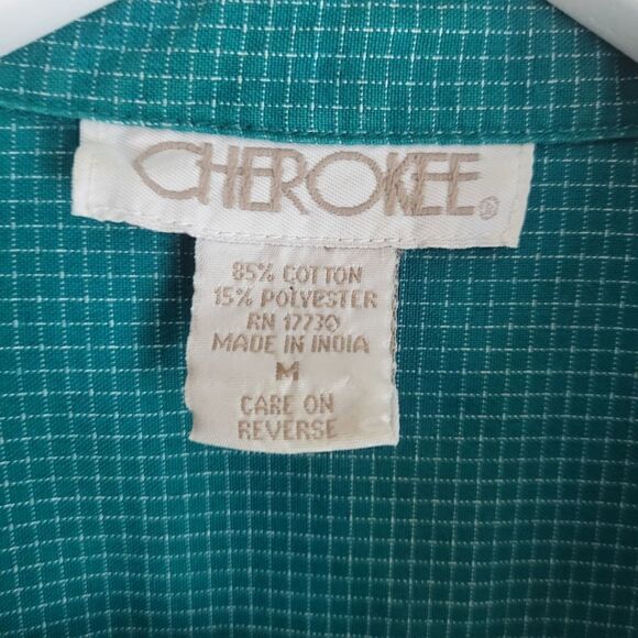 VintageāCherokeeāTealĀ BlueāSleevelessāGridlineāShirt - Picture 4 of 9
